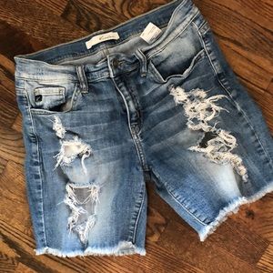 KanCan Distressed Denim Shorts